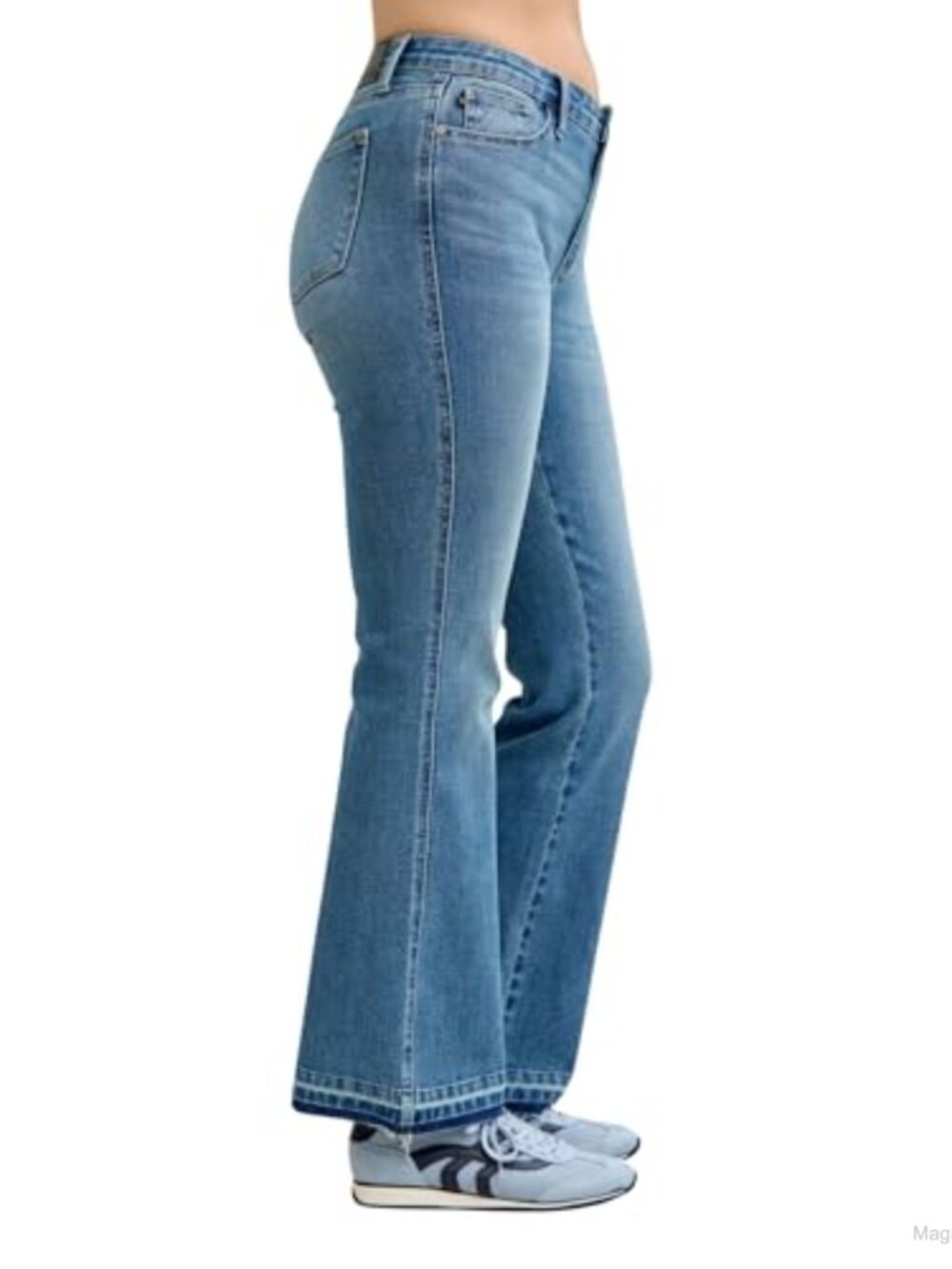 Mid Rise Slim Bootcut Tummy Control Released Hem Jeans - Picture 3 of 4
